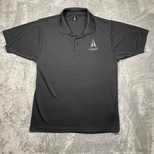 USSF United States Space Force Men's Black Embroidered premium Polo Shirt Large